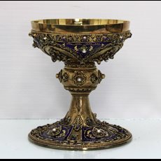 Ornate Sterling & Enamel Chalice w/ Amethysts SKU C452-181